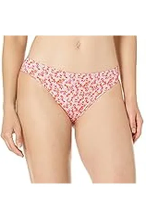 Amazon Klassieke bikini badpak voor dames, bleke perzik micro bloemen, klein