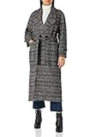 Sisley Womens Coat 2EOKLN01L Trenchcoat, Black and White 901, 42