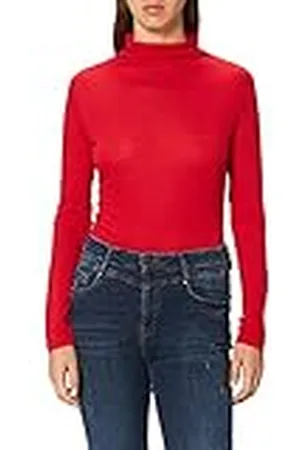 Taifun Dames longsleeve met turtleneck figuurspelend shirt duurzaam shirt zacht, elastisch, jersey lange mouwen, , 34