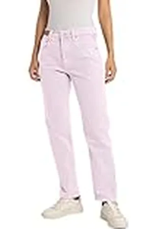 Replay Dames Straight Fit High Waist Jeans Maijke Straight, , 25W x 30L