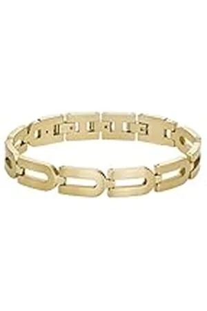Fossil Heren Heritage D-Link Ketting Goudkleurige Roestvrijstalen Ketting Armband, JF04691710