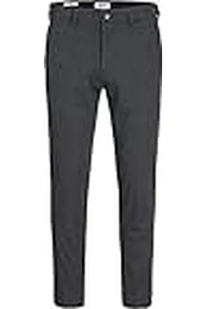 JACK & JONES Mannelijke chinobroek, slimfit, chinobroek, dark grey melange, 33W / 30L
