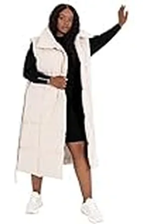 Lovedrobe Dames Dames Gilet Mouwloze Winterjas Beige Maat 18, , 44