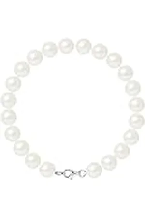 Pearls & Colors Armband van echte zoetwaterparels SEMI BAROKE, 18 cm, Sterling zilver, Parel