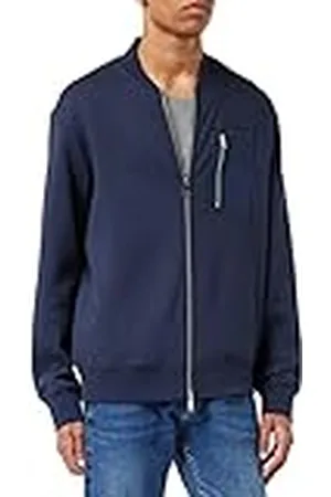 Armani Exchange Herensweatshirt met lange mouwen, logo op de linkerkant, met voorzak en zakken, , XS