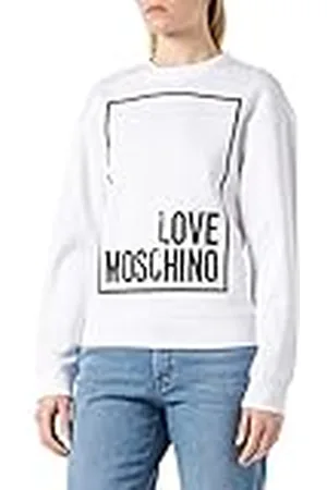 Moschino Dames Slim Fit Long-Sleeved Sweatshirt, optisch wit, 40, , 40