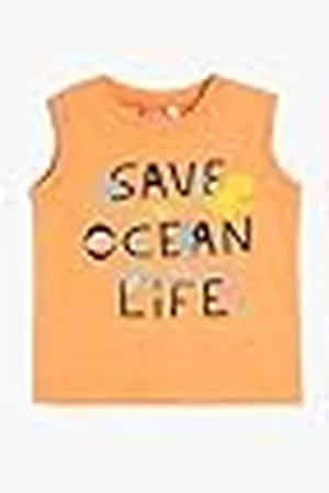 Koton Babyboys tanktop katoen mouwloos ronde hals bedrukt shirt, , 18-24 Maanden