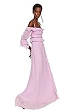 Trendyol Avondjurk voor dames, Ecu-mouwen, gedetailleerde band, chiffon, formele jurk, , 34