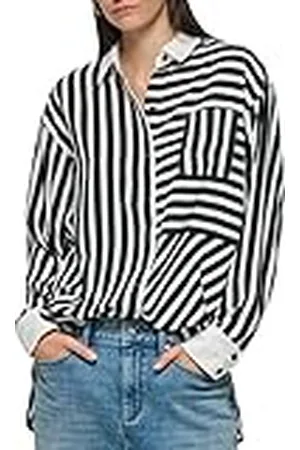 Karl Lagerfeld Paris L3taz676-XSF-damesblouse, zwart/wit, klein, zwart/wit, S