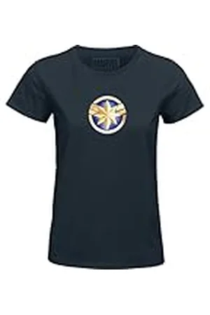 Marvel "The Logo" WOMAVLSTS015 T-shirt voor dames, marineblauw, maat S, , S