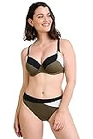 Sans Complexe Zwembroek voor dames, Olive Vert/Noir/Blanc, 38/40