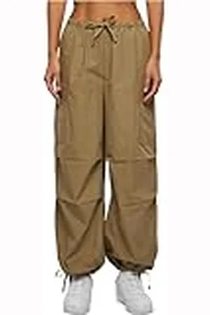 Urban classics Damesbroek Ladies Cotton Cargo Parashute Pants Khaki 5XL, , 5XL