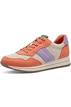 Jana Platte damessneakers met dikke zool Vegan, oranje, 36 EU
