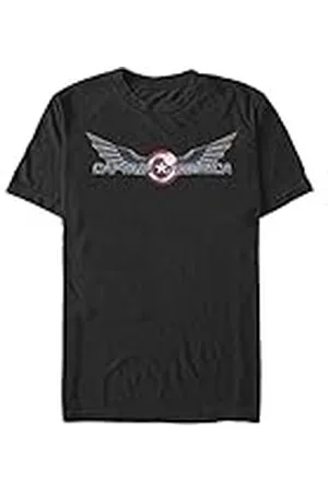 Marvel The Falcon and the Winter Soldier - Shiny Shield Unisex Crew neck T-Shirt Black 2XL