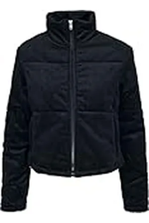 Urban classics Dames winterjas corduroy puffer jack met opstaande kraag, kort gesneden, type donsjack, maat XS tot 5XL, , S