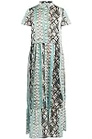 IZIA Damesjurk met korte mouwen Maxi 19323239-IZ01, blauw meerkleurig, L, , L