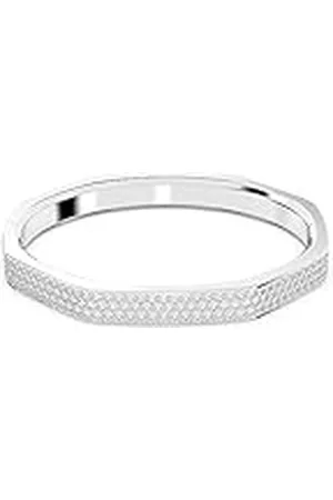 Swarovski Dextera armband, Achthoekige vorm, Pavé, L, Wit, Rodium toplaag
