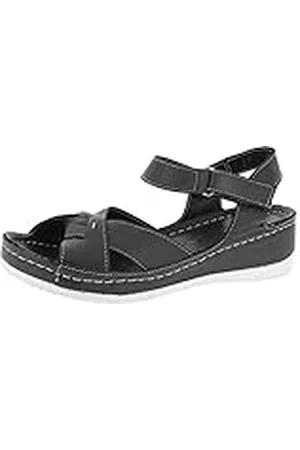 Andrea Conti Dames 0027807 Plateausandalen, Zwart Zwart Zwart 002, 40 EU