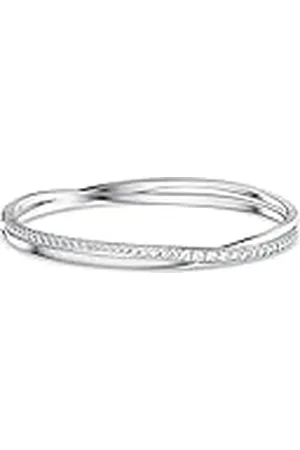 Swarovski Twist Armband, Wit, Rodium Toplaag