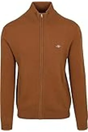 GANT Extra fijne lamswol Zip Cardigan Gebreid vest, , 3XL