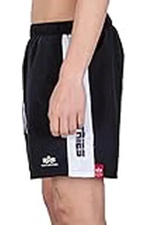 Alpha Industries Bedrukte Streep Stijlvolle Zwemshorts voor Mannen