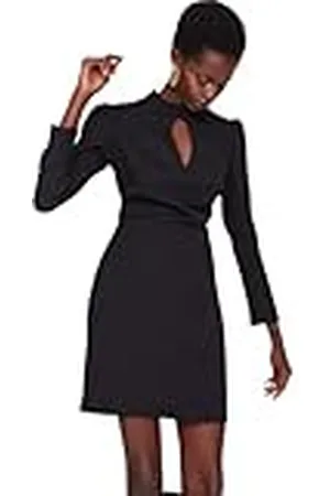Trendyol Gedetailleerde jurk met rode kraag voor dames, zakelijke casual jurk, , 34