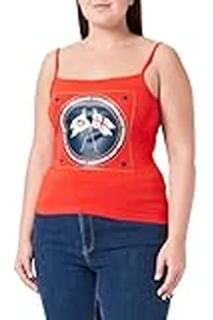 Moschino Dames Tight Fit Tank Top, RED, 44, , 44