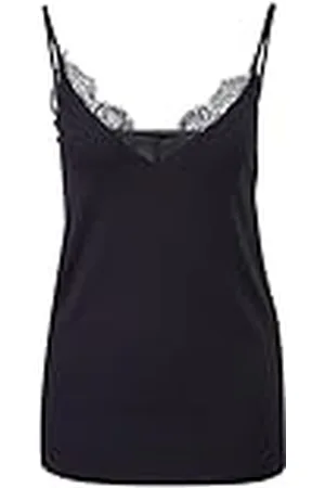Comma, Satijnen top met kanten details, , 38