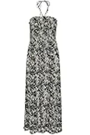 Kaffe Maxi-jurk met strapless smock top stropdas hals A-lijn rok bedrukt, , 36