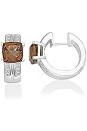 Miore Damescreolen 925 sterling met rookkwarts en zirkonia MHS021E, Sterling , rookkwarts