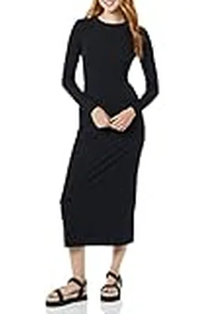 Amazon Dames brede rib open rug jurk met lange mouwen (voorheen Daily Ritual), , X-Large