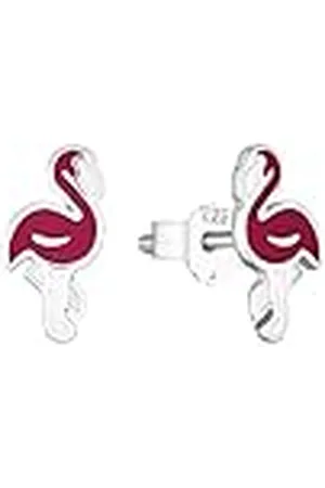Amor Oorbellen 925 Sterling Zilver Meisjes Kinderoorbellen, 1 cm, Zilver, Flamingo, Wordt Geleverd In Sieraden Geschenkverpakking, 2027915