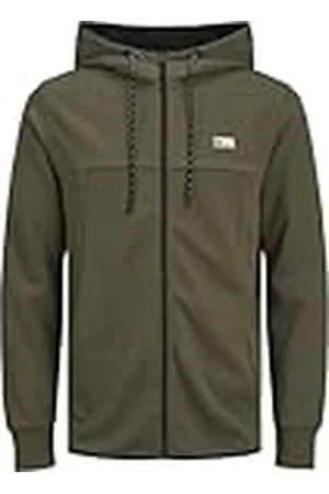 JACK & JONES Herenhoodie met ritssluiting, logo, capuchontrui met ritssluiting, , XS