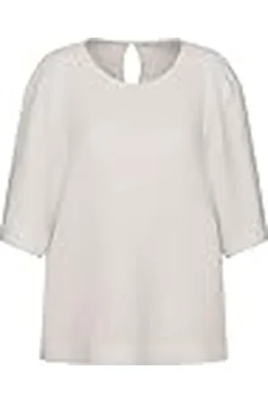 Seidensticker Dames Shirtblouse - Fashion Blouse - Regular Fit - Ronde hals - Korte mouwen - 100% linnen, , 46
