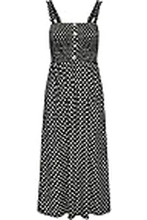 ONLY Dames Onlpella S/L Dress Cs JRS jurk, Zwart//Aop:cd stippen, XS