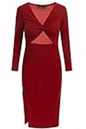 Faina Avondjurk voor dames met glansgaren 11027272-FA01, rood, XL, , XL