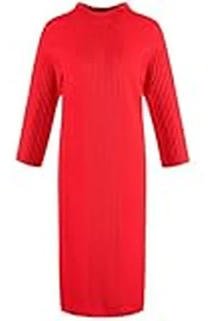 Gerry Weber Nauwsluitende damesjurk van ribgebreide halve mouwen, 3/4 mouwen, effen, knie, , 38