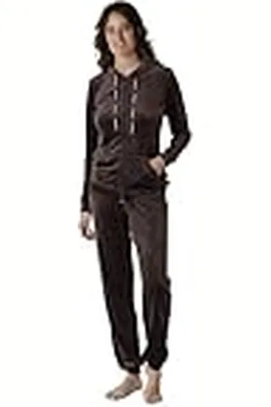 Lovable Lange open chenille en capuchon Homewear, Koffie, S Dames, , S