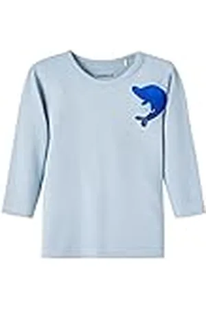 NAME IT Bestseller A/S Baby-jongens NBMHUSH LS TOP shirt met lange mouwen, Dusty Blue, 68, , 68 cm