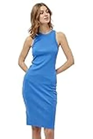 Minus Maluna GOTS midi-jurk voor dames, 1530 Regatta Blauw, S