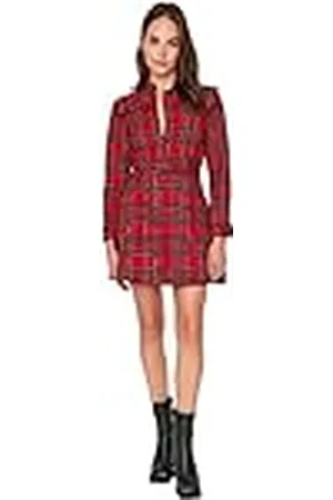 Trendyol Dames Woman Midi Shift Crew Neck Knit Dress Jurk, , 36
