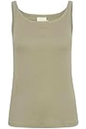 Kaffe Tank Top Scoop Neck Skinny Fit Mouwloze Rib Jersey, , L