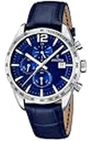 Festina Herenhorloge XL chronograaf kwarts leer F16760/3, , Riemen.