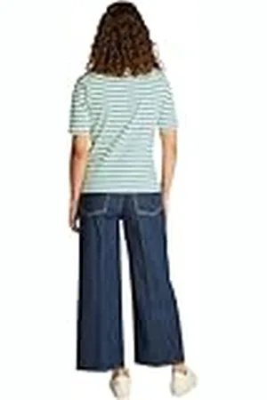 Tommy Hilfiger Poloshirt voor dames, korte mouwen, regular fit, meerkleurig (ecru/Radiant Green Stp), M, , M