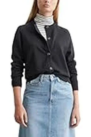 Marc O’ Polo Marc OPolo Denim Cardigan voor dames, gebreide jas met ronde hals, blauw, L