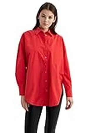 DeFacto Hemdblouse met lange mouwen voor dames, hemd met knopen voor vrijetijdskleding, , S