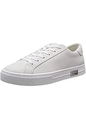 Armani Exchange Cow Leather Lace Up Sneakers voor dames, , 35 EU