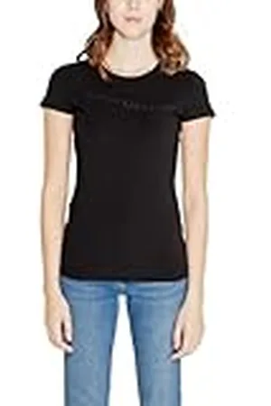 Armani Exchange Dames Slim Fit Embellished Wave Logo Tee T-shirt, , L