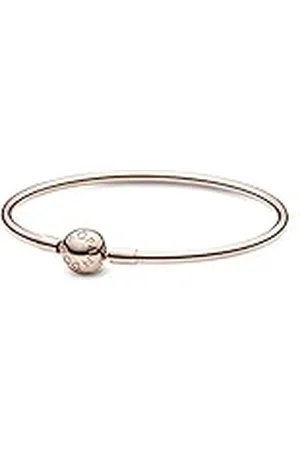 PANDORA Armreif in Roségold mit Kugelverschluss und Sterling-Silber und 14 Karat rosévergoldete Metalllegierung Moments Collection, 17cm