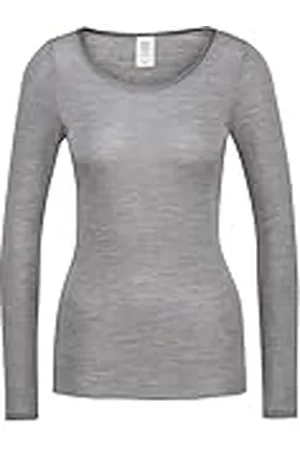 Calida True Confidence shirt met lange mouwen voor dames, van wolzijde, fijne rib, temperatuurregulerend en geurneutraliserend, , 44-46